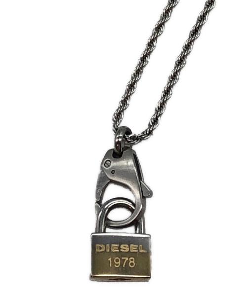 DIESEL（ディーゼル）DIESEL (ディーゼル) パドロックモチーフネックレス シルバーの古着・服飾アイテム