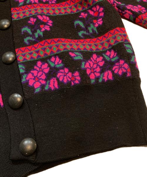 Yves Saint Laurent（イヴサンローラン）Yves Saint Laurent (イヴサンローラン) 総柄ニットカーディガン パープル サイズ:Mの古着・服飾アイテム