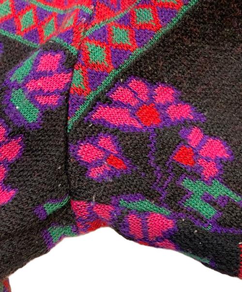 Yves Saint Laurent（イヴサンローラン）Yves Saint Laurent (イヴサンローラン) 総柄ニットカーディガン パープル サイズ:Mの古着・服飾アイテム