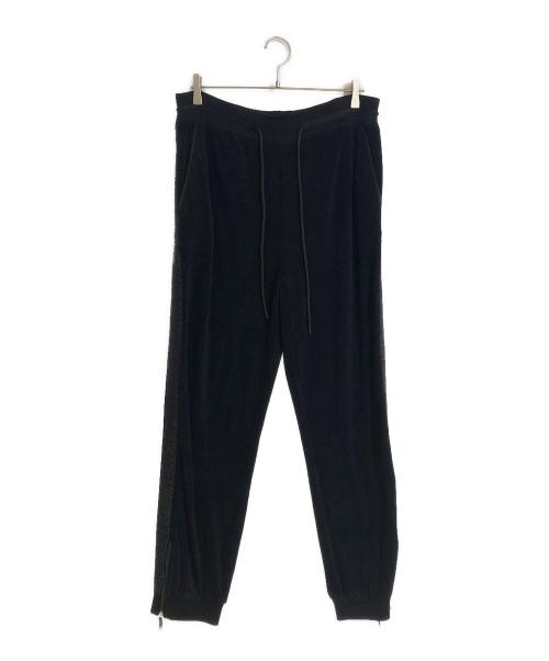 GIORGIO ARMANI（ジョルジョアルマーニ）GIORGIO ARMANI (ジョルジョアルマーニ) ロゴパッチパイルトラックパンツ ネイビー サイズ:46の古着・服飾アイテム