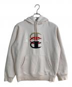 Champion×SUPREMEチャンピオン×シュプリーム）の古着「Stacked C Hooded Sweatshirt/スタックドシーフーディースウェットシャツ」｜ピンク