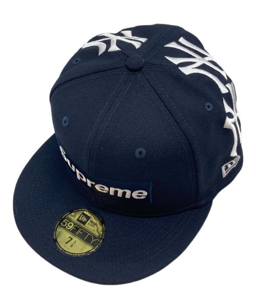 New Era（ニューエラ）New Era (ニューエラ) Supreme (シュプリーム) New York Yankees Box Logo キャップ／ニューヨーク ヤンキース ボックス ロゴ ネイビーの古着・服飾アイテム