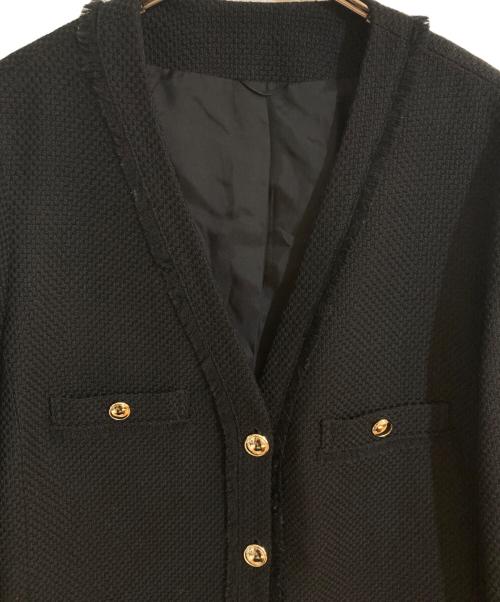 ANAYI（アナイ）ANAYI (アナイ) ウールプリペラVネックロングジャケット ネイビー サイズ:40の古着・服飾アイテム