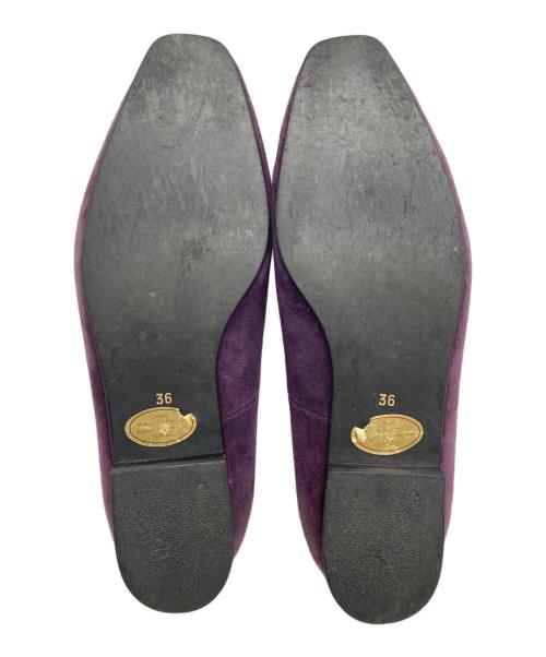 Yves Saint Laurent（イヴサンローラン）Yves Saint Laurent (イヴサンローラン) ロゴ刺繍オペラシューズ パープル サイズ:36の古着・服飾アイテム