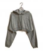 DOUBLE STANDARDダブルスタンダード）の古着「ライト裏毛ショートパーカー」｜グレー
