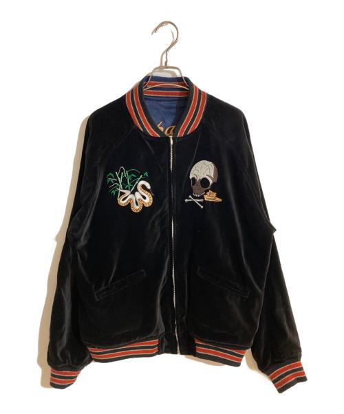 HOUSTON（ヒューストン）HOUSTON (ヒューストン) 別珍リバーシブルスカジャン ブラック サイズ:Lの古着・服飾アイテム