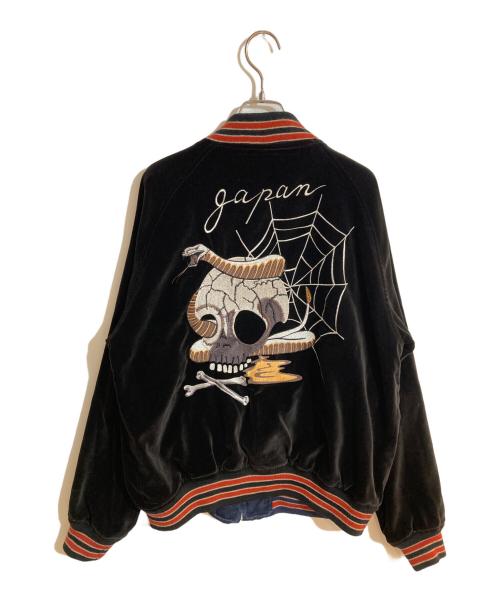 HOUSTON（ヒューストン）HOUSTON (ヒューストン) 別珍リバーシブルスカジャン ブラック サイズ:Lの古着・服飾アイテム