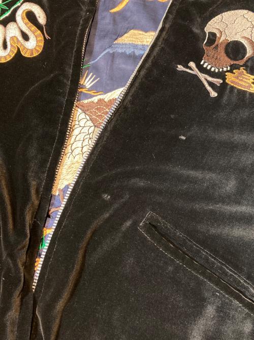 HOUSTON（ヒューストン）HOUSTON (ヒューストン) 別珍リバーシブルスカジャン ブラック サイズ:Lの古着・服飾アイテム