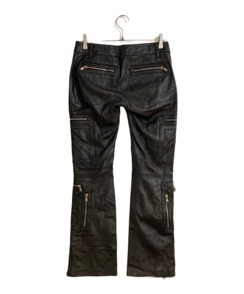 DOLCE & GABBANA（ドルチェ＆ガッバーナ）DOLCE & GABBANA (ドルチェ＆ガッバーナ) レオパードレザーバイカーパンツ ブラック サイズ:46の古着・服飾アイテム