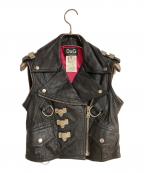 D&Gディーアンドジー）の古着「レザーライダースベスト」｜ブラック