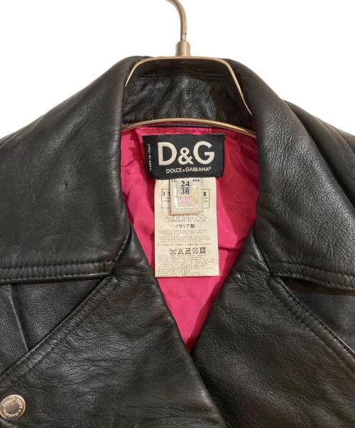 D&G（ディーアンドジー）D&G (ディーアンドジー) レザーライダースベスト ブラック サイズ:Mの古着・服飾アイテム