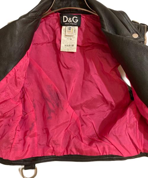 D&G（ディーアンドジー）D&G (ディーアンドジー) レザーライダースベスト ブラック サイズ:Mの古着・服飾アイテム