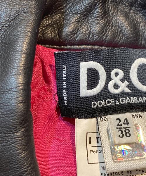 D&G（ディーアンドジー）D&G (ディーアンドジー) レザーライダースベスト ブラック サイズ:Mの古着・服飾アイテム