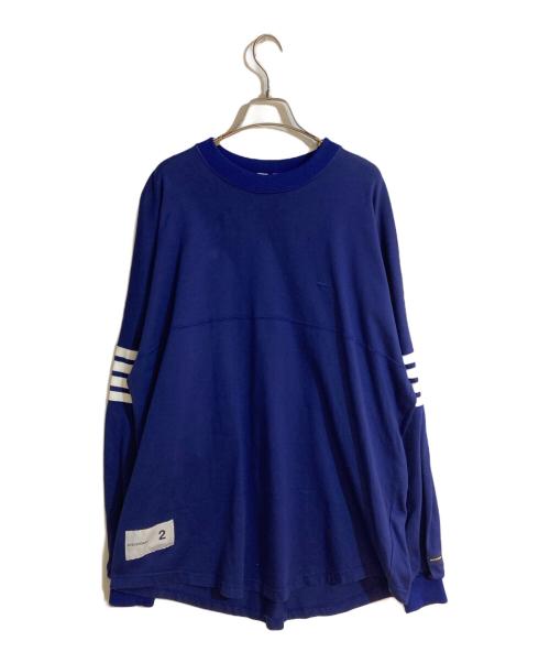 DESCENDANT（ディセンダント）DESCENDANT (ディセンダント) 刺繍ロングスリーブTシャツ ブルー サイズ:2の古着・服飾アイテム