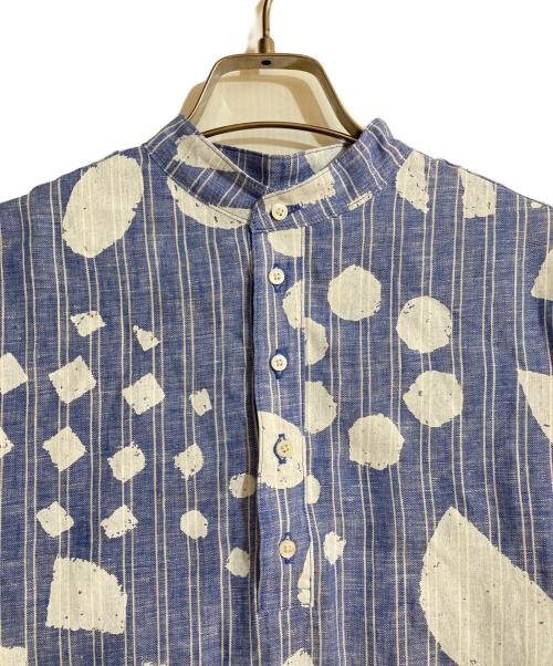 SOU・SOU（ソウソウ）SOU・SOU (ソウソウ) le coq sportif (ルコックスポルティフ) リネン100％総柄ワンピース ブルー サイズ:Lの古着・服飾アイテム