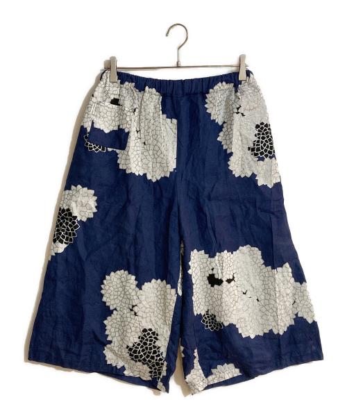 SOU・SOU（ソウソウ）SOU・SOU (ソウソウ) 雲間に菊 リネンもんぺパンツ ネイビー サイズ:不明の古着・服飾アイテム
