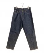 AURALEEオーラリー）の古着「HARD TWIST DENIM WIDE PANTS/ハードツイストデニムワイドパンツ」｜ネイビー