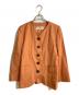 Yves Saint Laurent（イヴサンローラン）の古着「シルク混ノーカラージャケット」｜オレンジ