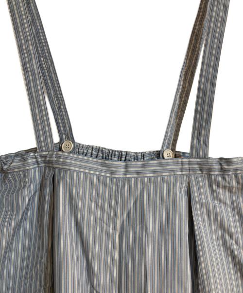 leno（リノ）LENO (リノ) CLUEL (クルーエル) 別注ストライプ柄サロペット ブルー サイズ:FREE 未使用品の古着・服飾アイテム