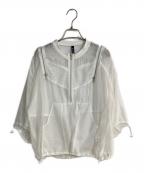 AULA AILAアウラアイラ）の古着「ZIP UP SHEER TOPS/ジップアップトップス」｜ホワイト