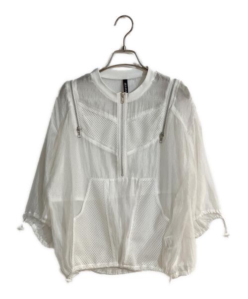 AULA AILA（アウラアイラ）AULA AILA (アウラアイラ) ZIP UP SHEER TOPS/ジップアップトップス ホワイトの古着・服飾アイテム