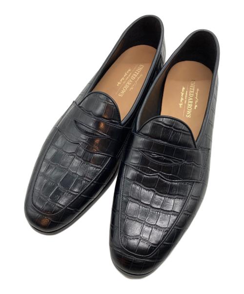 UNITED ARROWS TOKYO（ユナイテッドアローズトウキョウ）UNITED ARROWS TOKYO (ユナイテッドアローズトウキョウ) 型押しクロコローファー ブラック サイズ:43の古着・服飾アイテム