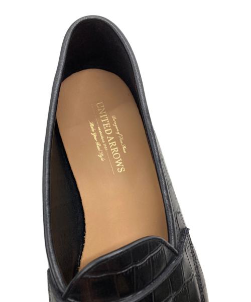 UNITED ARROWS TOKYO（ユナイテッドアローズトウキョウ）UNITED ARROWS TOKYO (ユナイテッドアローズトウキョウ) 型押しクロコローファー ブラック サイズ:43の古着・服飾アイテム