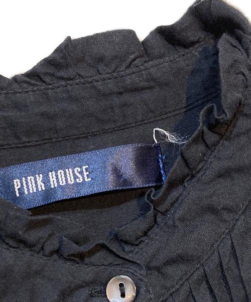 PINK HOUSE（ピンクハウス）PINK HOUSE (ピンクハウス) ピンタック フリル ブラウス ブラック サイズ:不明の古着・服飾アイテム
