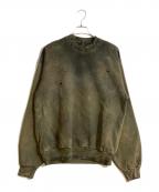 LES SIXレ シス）の古着「ペイントダメージスウェット」｜グリーン