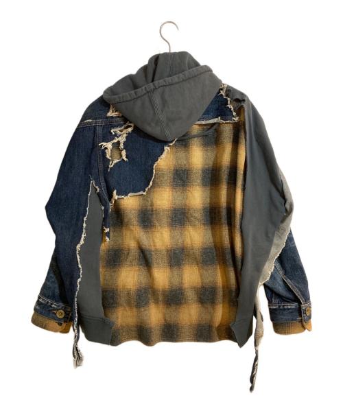 Maison MIHARA YASUHIRO（メゾン ミハラ ヤスヒロ）Maison MIHARA YASUHIRO (メゾン ミハラ ヤスヒロ) ミックスレイヤードデニムジャケット インディゴ サイズ:44の古着・服飾アイテム