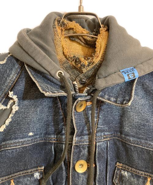 Maison MIHARA YASUHIRO（メゾン ミハラ ヤスヒロ）Maison MIHARA YASUHIRO (メゾン ミハラ ヤスヒロ) ミックスレイヤードデニムジャケット インディゴ サイズ:44の古着・服飾アイテム