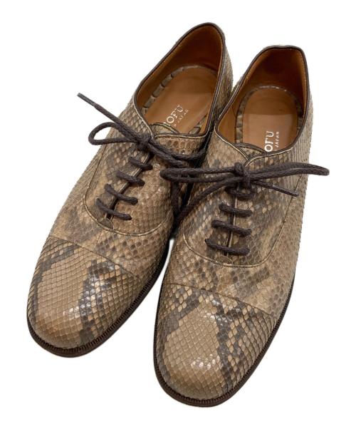 HIROFU（ヒロフ）HIROFU (ヒロフ) パイソンレザーシューズ ブラウン サイズ:22の古着・服飾アイテム