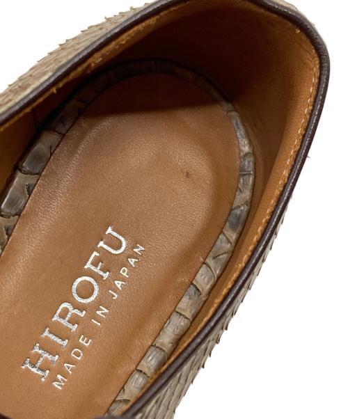HIROFU（ヒロフ）HIROFU (ヒロフ) パイソンレザーシューズ ブラウン サイズ:22の古着・服飾アイテム