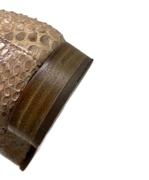 HIROFU（ヒロフ）HIROFU (ヒロフ) パイソンレザーシューズ ブラウン サイズ:22の古着・服飾アイテム