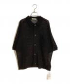 PUBLIC TOKYOパブリックトウキョウ）の古着「ショートスリーブメッシュポロカーデ」｜ブラック