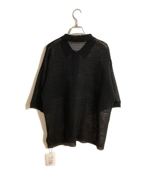 PUBLIC TOKYO（パブリックトウキョウ）PUBLIC TOKYO (パブリックトウキョウ) ショートスリーブメッシュポロカーデ ブラック サイズ:2 未使用品の古着・服飾アイテム