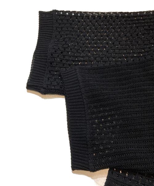 PUBLIC TOKYO（パブリックトウキョウ）PUBLIC TOKYO (パブリックトウキョウ) ショートスリーブメッシュポロカーデ ブラック サイズ:2 未使用品の古着・服飾アイテム