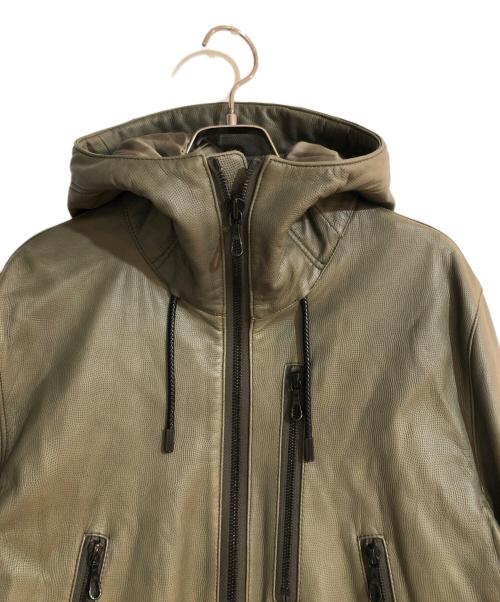 ONE GRAVITY（ワングラヴィティ）ONE GRAVITY (ワングラヴィティ) レザーブルゾン オリーブ サイズ:Lの古着・服飾アイテム