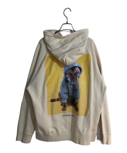 Onitsuka Tiger（オニツカタイガー）Onitsuka Tiger (オニツカタイガー) バックプリントパーカー アイボリー サイズ:XLの古着・服飾アイテム