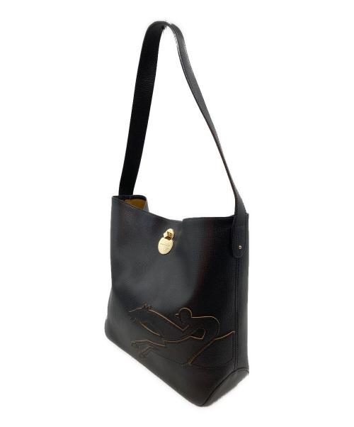 LONGCHAMP（ロンシャン）LONGCHAMP (ロンシャン) ショップイットレザートートバッグ ネイビーの古着・服飾アイテム