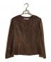 GIVENCHY（ジバンシィ）の古着「ビジューボタンノーカラージャケット」｜ブラウン