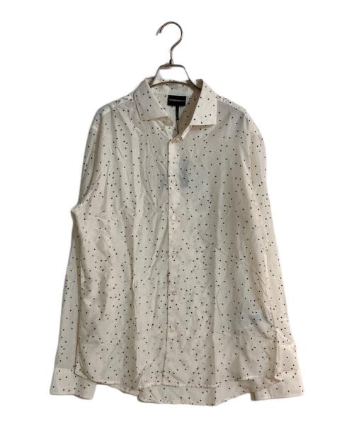 EMPORIO ARMANI（エンポリオアルマーニ）EMPORIO ARMANI (エンポリオアルマーニ) スタープリントシルクブレンドシャツ ホワイト サイズ:L 未使用品の古着・服飾アイテム