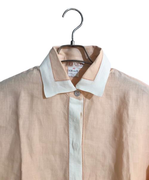 LOEWE（ロエベ）LOEWE (ロエベ) アナグラム刺繍サイドスリットカフスシャツ ピンク サイズ:42の古着・服飾アイテム