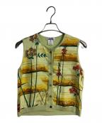 HERMESエルメス）の古着「セリエボタンスカーフ柄ニットベスト」｜ライトグリーン