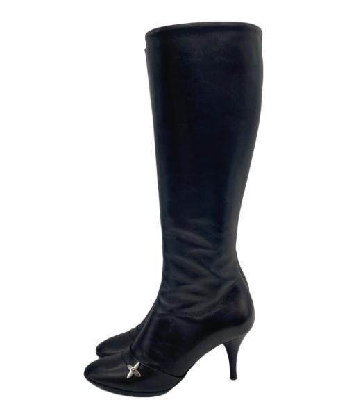 LOUIS VUITTON（ルイ ヴィトン）LOUIS VUITTON (ルイ ヴィトン) モノグラムチャームロングブーツ ブラック サイズ:35 1/2の古着・服飾アイテム