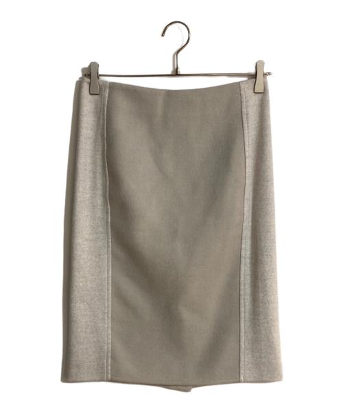 MaxMara（マックスマーラ）MaxMara (マックスマーラ) 切替ウールスカート グレー サイズ:Mの古着・服飾アイテム