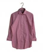 BURBERRY BLACK LABELバーバリーブラックレーベル）の古着「カッタウェイカラーチェックシャツ」｜ピンク