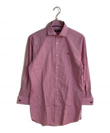 BURBERRY BLACK LABEL（バーバリーブラックレーベル）の古着「カッタウェイカラーチェックシャツ」｜ピンク