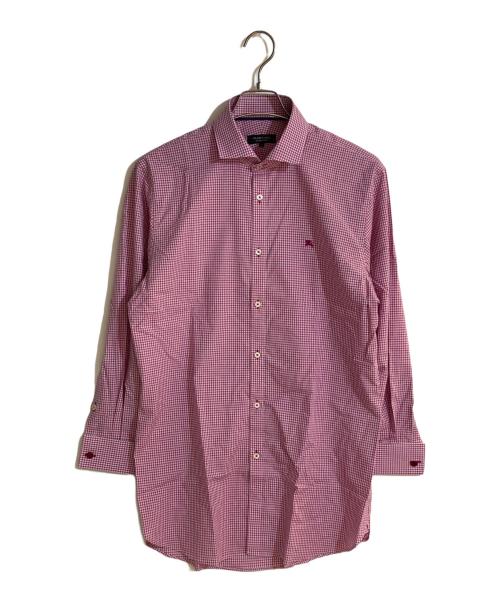 BURBERRY BLACK LABEL（バーバリーブラックレーベル）BURBERRY BLACK LABEL (バーバリーブラックレーベル) カッタウェイカラーチェックシャツ ピンク サイズ:41 未使用品の古着・服飾アイテム