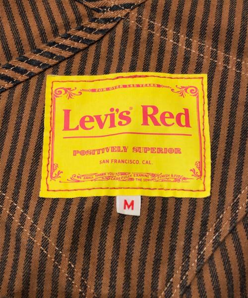LEVI'S RED（リーバイス レッド）LEVI'S RED (リーバイス レッド) ヒッコリーオーバーオール ブラウン サイズ:Mの古着・服飾アイテム